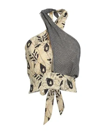 Bsb Jeans Woman Top Beige Size M Viscose, Lurex In Multi