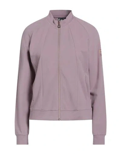 Ea7 Woman Sweatshirt Antique Rose Size Xs Cotton, Elastane In Purple