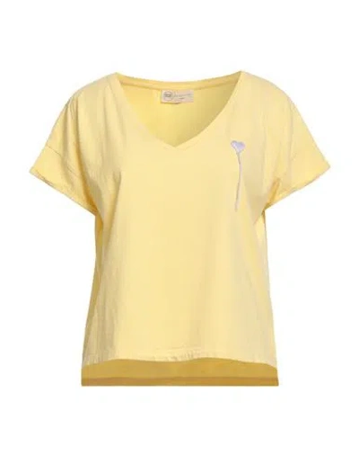 Bsb Jeans Woman T-shirt Yellow Size L Cotton In Gold