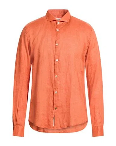 Yes Zee By Essenza Natural Feeling Man Shirt Rust Size Xxl Linen In Red