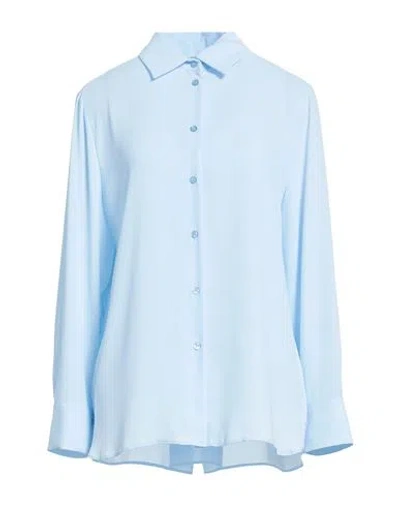 Diana Gallesi Woman Shirt Sky Blue Size 10 Polyester In Blue