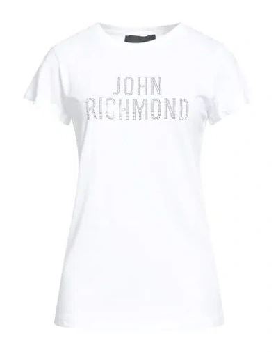 John Richmond Woman T-shirt White Size Xl Cotton, Elastane In White