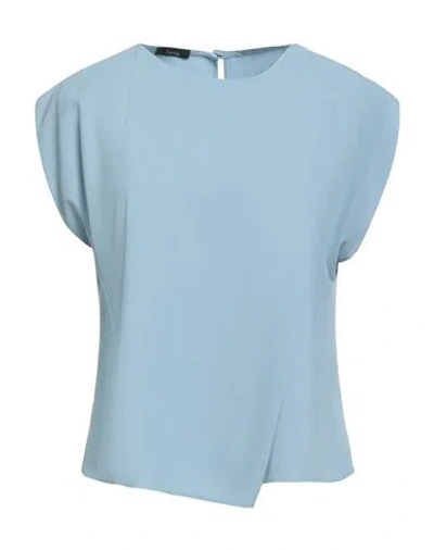 Hanita Woman Top Sky Blue Size L Polyester, Elastane In Blue