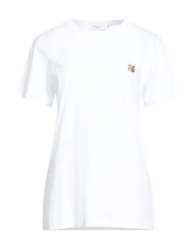 Maison Kitsuné Woman T-shirt White Size L Cotton In White