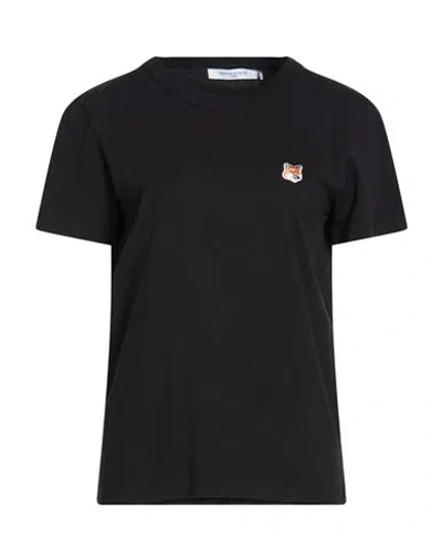 Maison Kitsuné Woman T-shirt Black Size L Cotton In Black