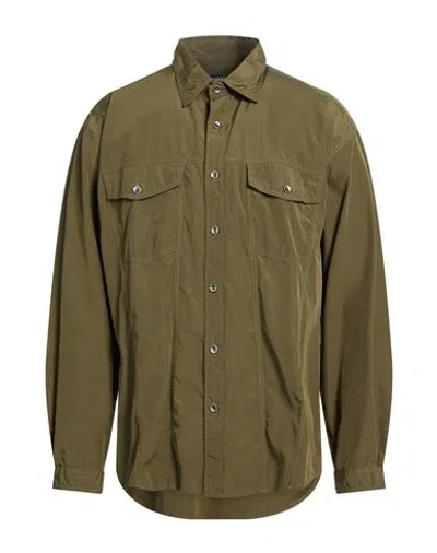 Frizmworks Man Shirt Military Green Size Xl Polyester, Cotton In Green