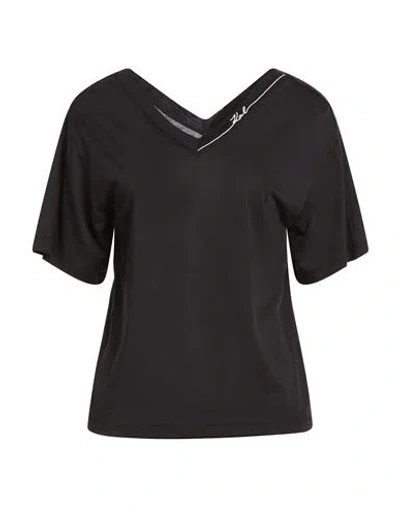 Karl Lagerfeld Karl Cares Woman T-shirt Black Size S Lyocell, Cotton In Black