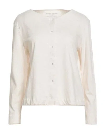 Majestic Filatures Woman Cardigan Ivory Size 1 Cotton In White