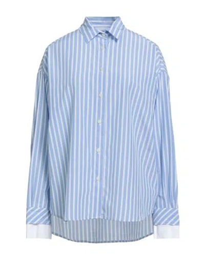Gaelle Paris Gaëlle Paris Woman Shirt Light Blue Size 6 Cotton, Polyester In Blue