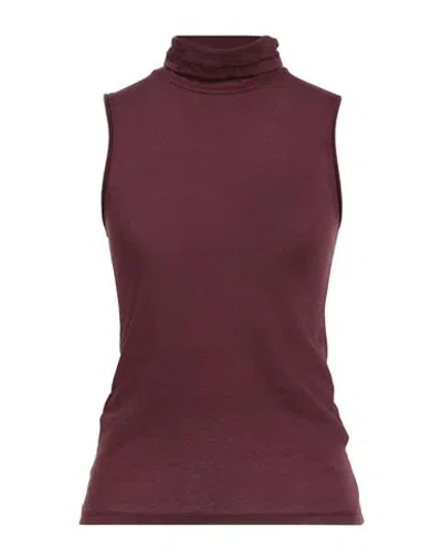 Majestic Filatures Woman T-shirt Burgundy Size 1 Organic Cotton, Cashmere In Red