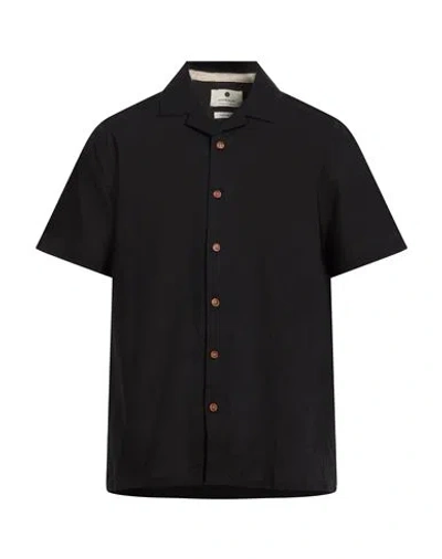 Anerkjendt Man Shirt Black Size L Cotton, Linen In Black