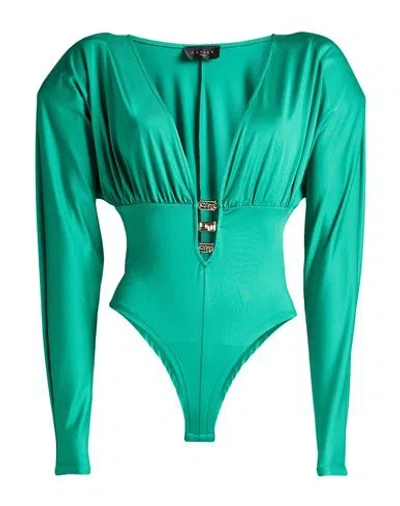 Gaelle Paris Gaëlle Paris Noir Woman Bodysuit Emerald Green Size 6 Polyester, Elastane In Green