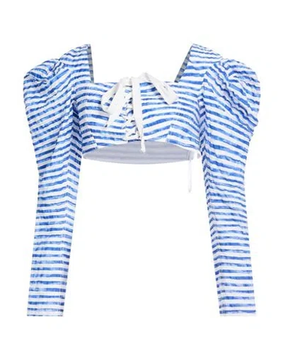 Philosophy Di Lorenzo Serafini Woman Top Blue Size 4 Cotton In Blue