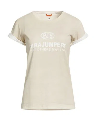 Parajumpers Woman T-shirt Beige Size S Cotton In Brown
