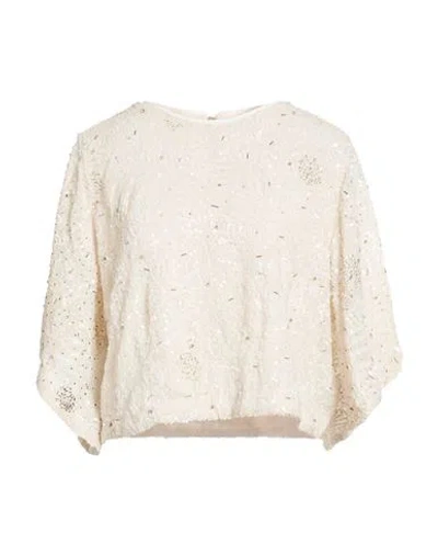 Allsaints Woman Top Off White Size 8 Polyester In Multi