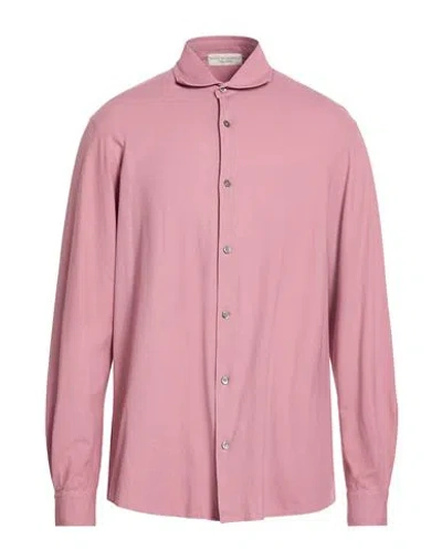 Filippo De Laurentiis Man Shirt Pink Size 42 Cotton In Pink