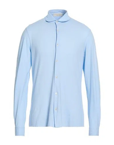 Filippo De Laurentiis Man Shirt Sky Blue Size 38 Cotton In Blue