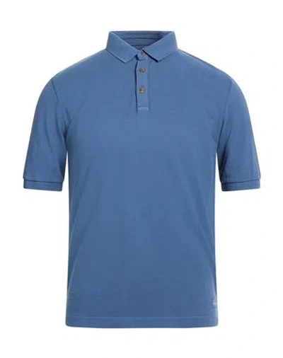 At.p.co At. P.co Man Polo Shirt Slate Blue Size S Cotton In Blue