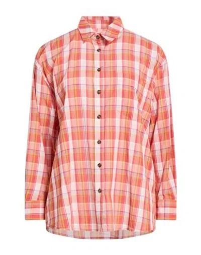 Des Petits Hauts Woman Shirt Coral Size 1 Cotton In Red