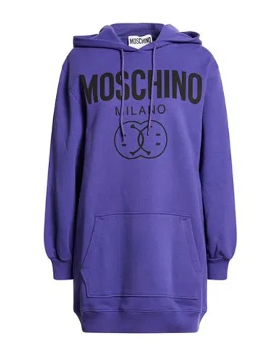 Moschino Couture X Smiley World Woman Sweatshirt Purple Size 8 Organic Cotton In Purple