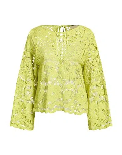 Jucca Woman Top Lime Green Size 8 Cotton, Polyamide In Green