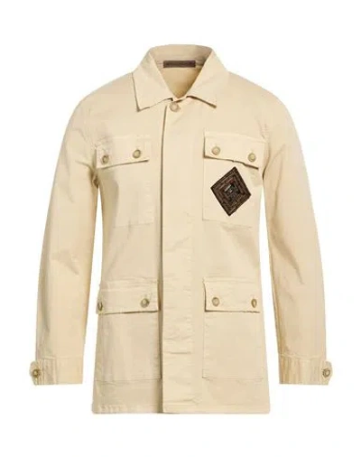 En Avance Man Jacket Beige Size 42 Cotton, Elastane In Neutral