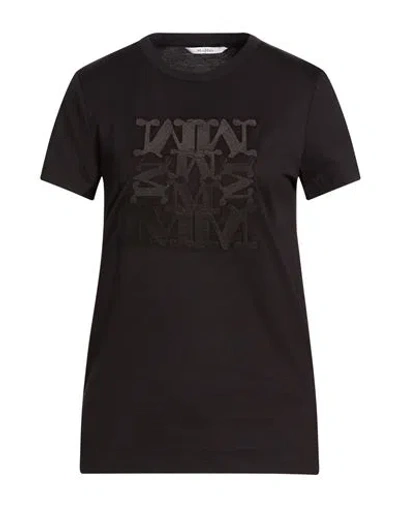Max Mara Woman T-shirt Black Size L Cotton In Brown