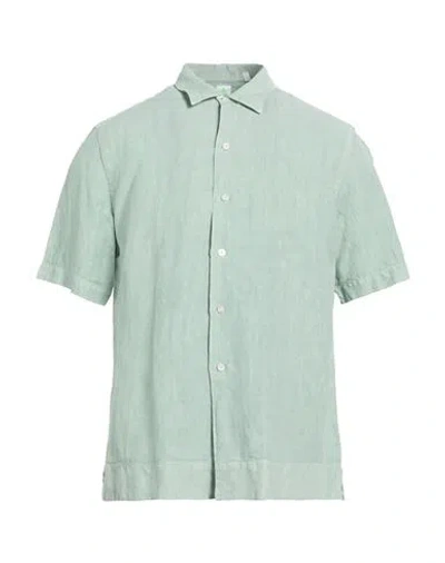 Finamore 1925 Man Shirt Light Green Size 16 ½ Linen In Green