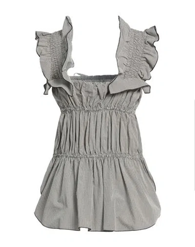 Hache Woman Top Black Size 4 Cotton, Polyamide In Gray