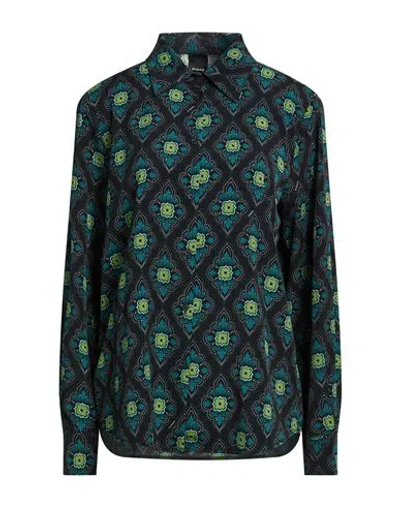 Pinko Woman Shirt Black Size 10 Polyester In Multi