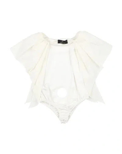 Fun & Fun Couture Toddler Girl Bodysuit White Size 6 Polyester, Elastane In White
