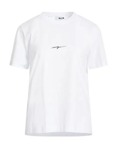 Msgm Woman T-shirt White Size L Cotton In White
