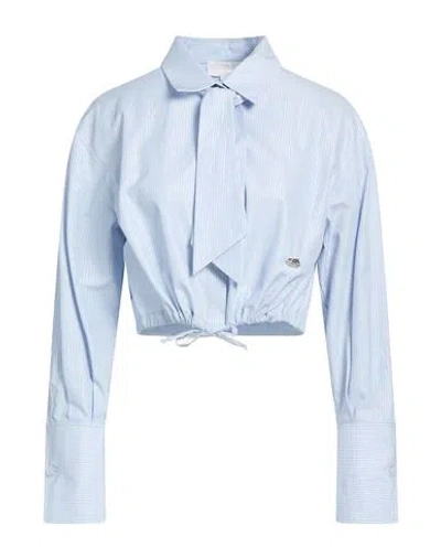 Genny Woman Shirt Sky Blue Size 2 Cotton, Polyamide, Polyester In Blue