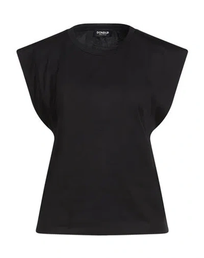 Dondup Woman T-shirt Black Size M Cotton In Multi