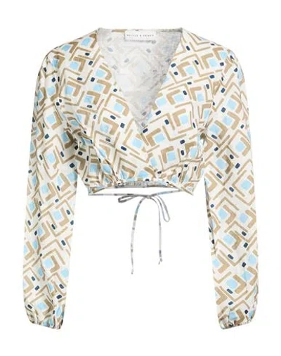 Skills & Genes Woman Shirt Ivory Size 6 Linen In Multi