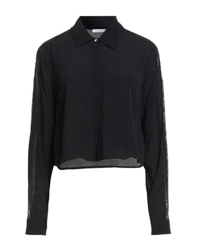 Patrizia Pepe Woman Shirt Black Size 10 Viscose, Polyamide In Black