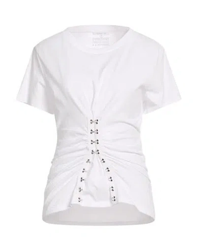 Patrizia Pepe Woman T-shirt White Size 2 Cotton, Metal In White
