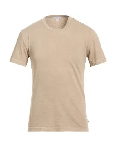 James Perse Man T-shirt Khaki Size 0 Cotton In Gold