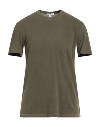 James Perse Man T-shirt Dark Green Size 2 Cotton In Green