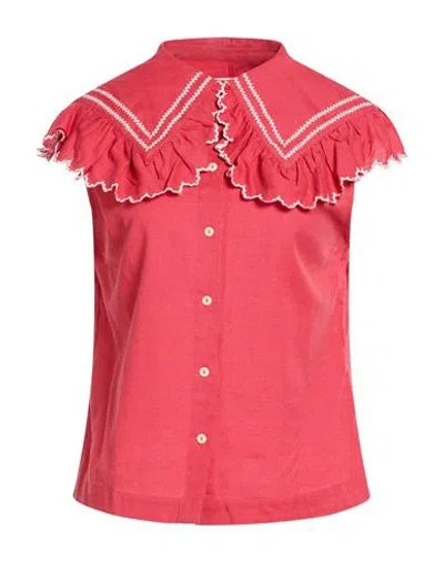 Ymc You Must Create Woman Top Garnet Size L Cotton, Linen In Pink