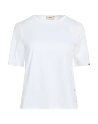 Herno Woman T-shirt White Size 4 Cotton, Polyester, Metallic Fiber In White