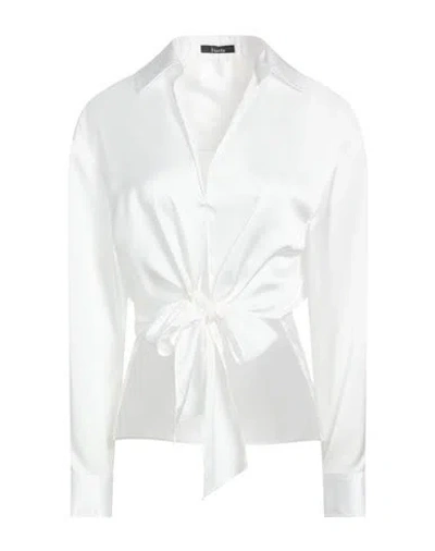 Hanita Woman Shirt White Size M Polyester, Elastane In White