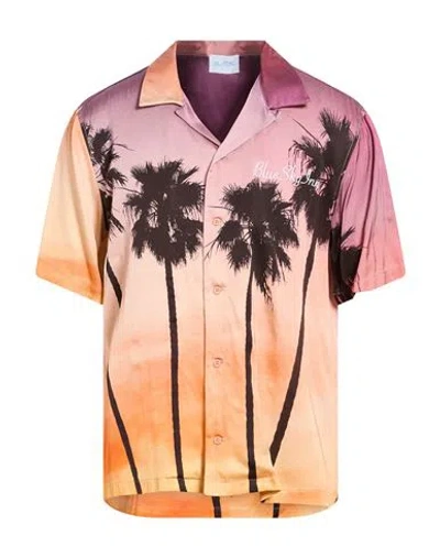 Blue Sky Inn Man Shirt Mauve Size M Viscose In Multi
