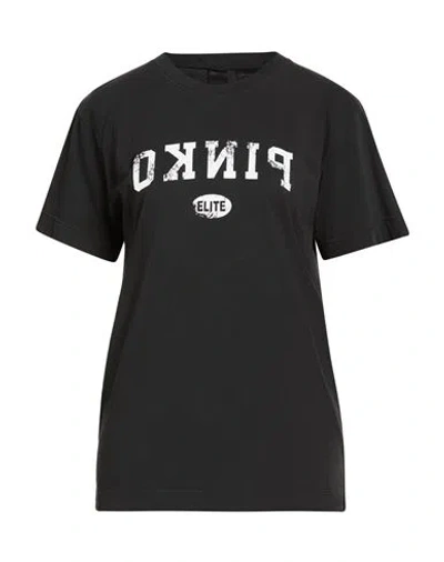 Pinko Woman T-shirt Black Size Xs Cotton In Black