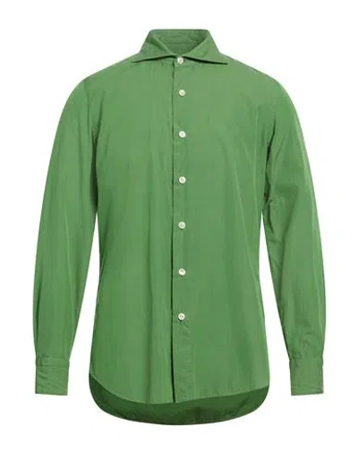 Finamore 1925 Man Shirt Green Size 15 ¾ Cotton In Green