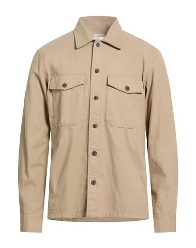 Jack & Jones Man Shirt Sand Size Xxl Cotton, Polyester In Neutral