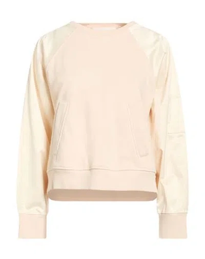 8pm Woman Sweatshirt Cream Size L Cotton, Polyester In Nude