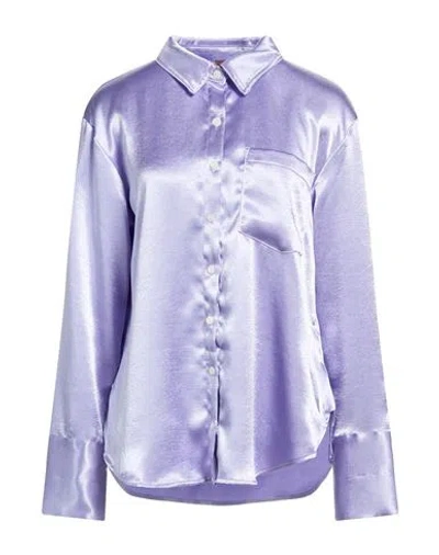 Free People Woman Shirt Lilac Size M Polyester In Purple