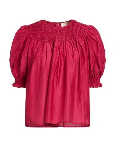 Ulla Johnson Woman Top Garnet Size 8 Cotton, Silk In Pink