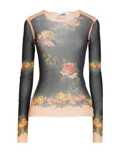 Jean Paul Gaultier Love Moi Woman T-shirt Black Size Xl Polyamide In Multi